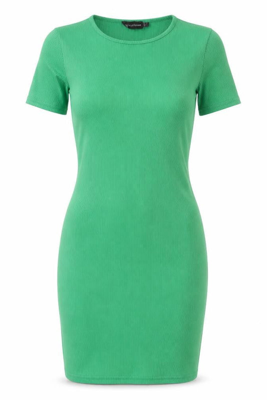 PRETTYLITTLETHING Womens Green Polyester Bodycon Size 12 Crew Neck Pullover