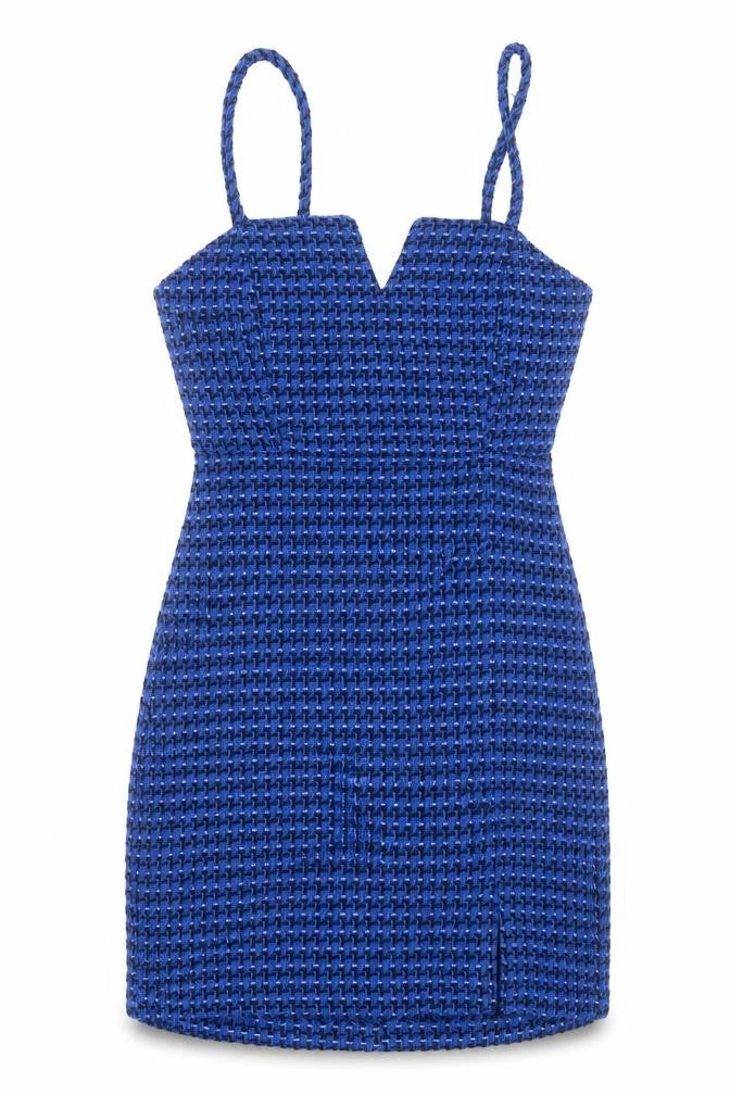 Zara Womens Blue Viscose Shift Size M V-Neck Zip