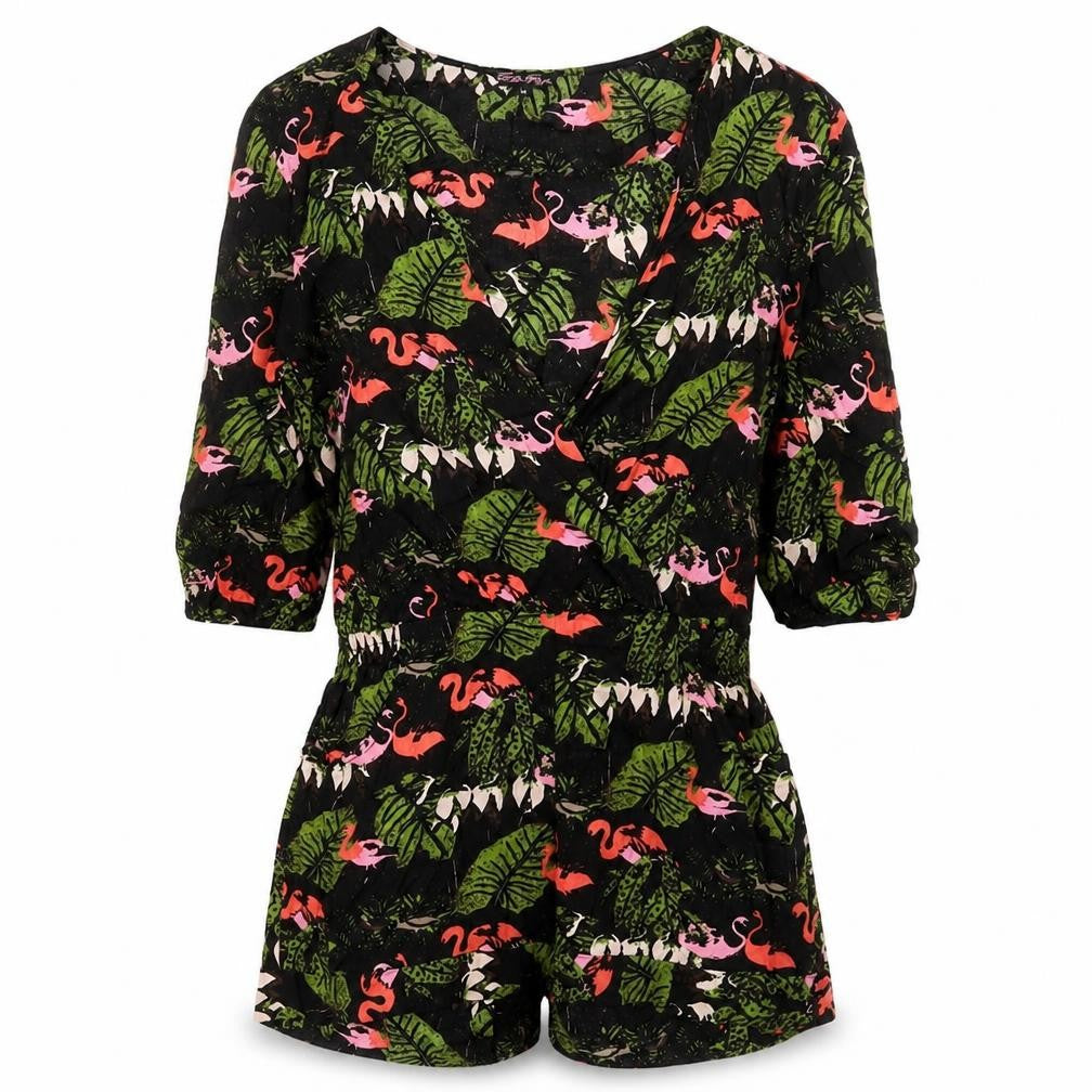 Traffic People Womens Multicoloured Geometric Viscose Playsuit One-Piece Size M Pullover