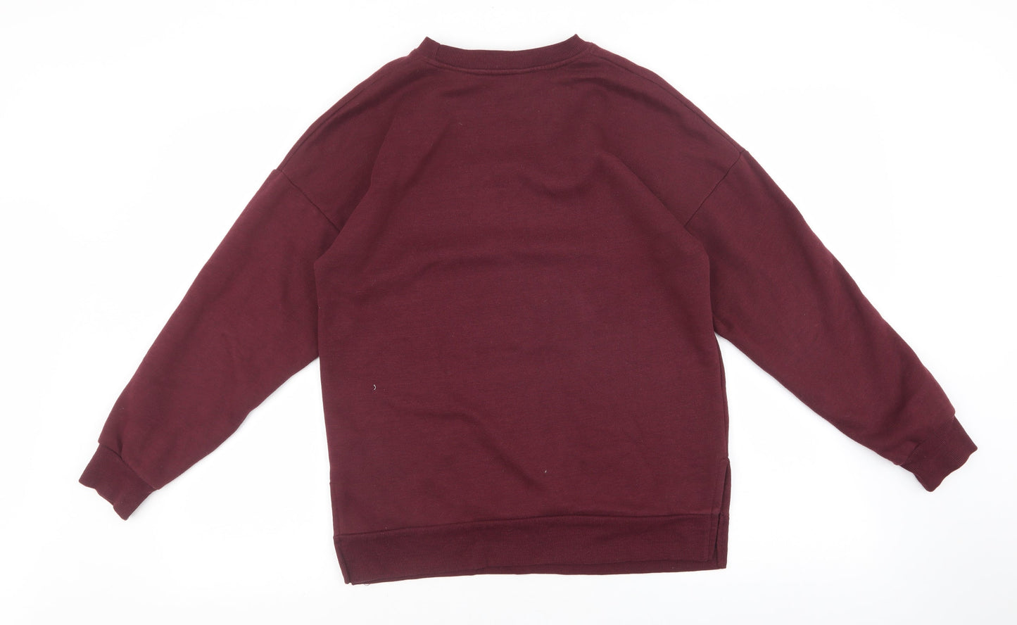 New Look Womens Red Cotton Pullover Sweatshirt Size 6