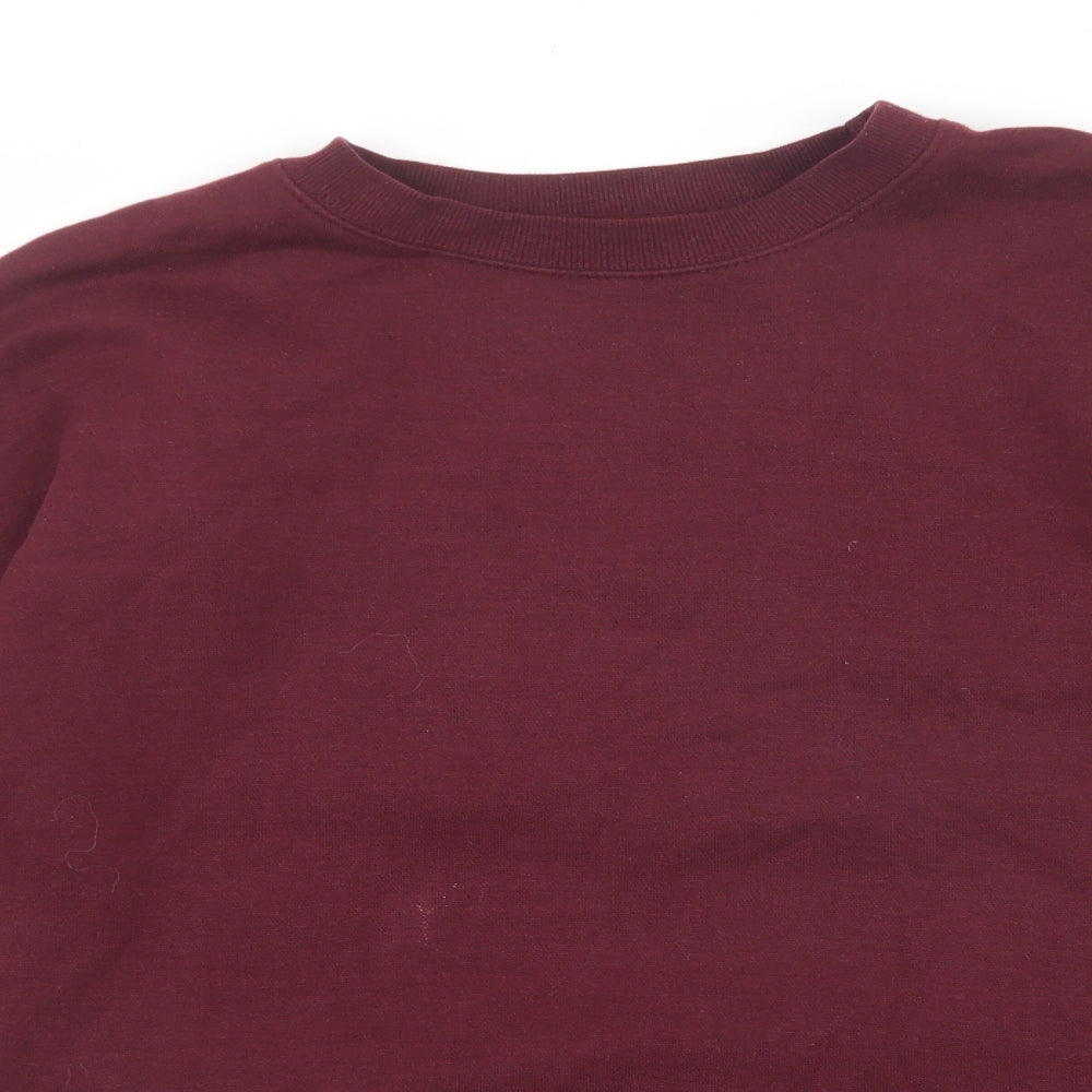 New Look Womens Red Cotton Pullover Sweatshirt Size 6