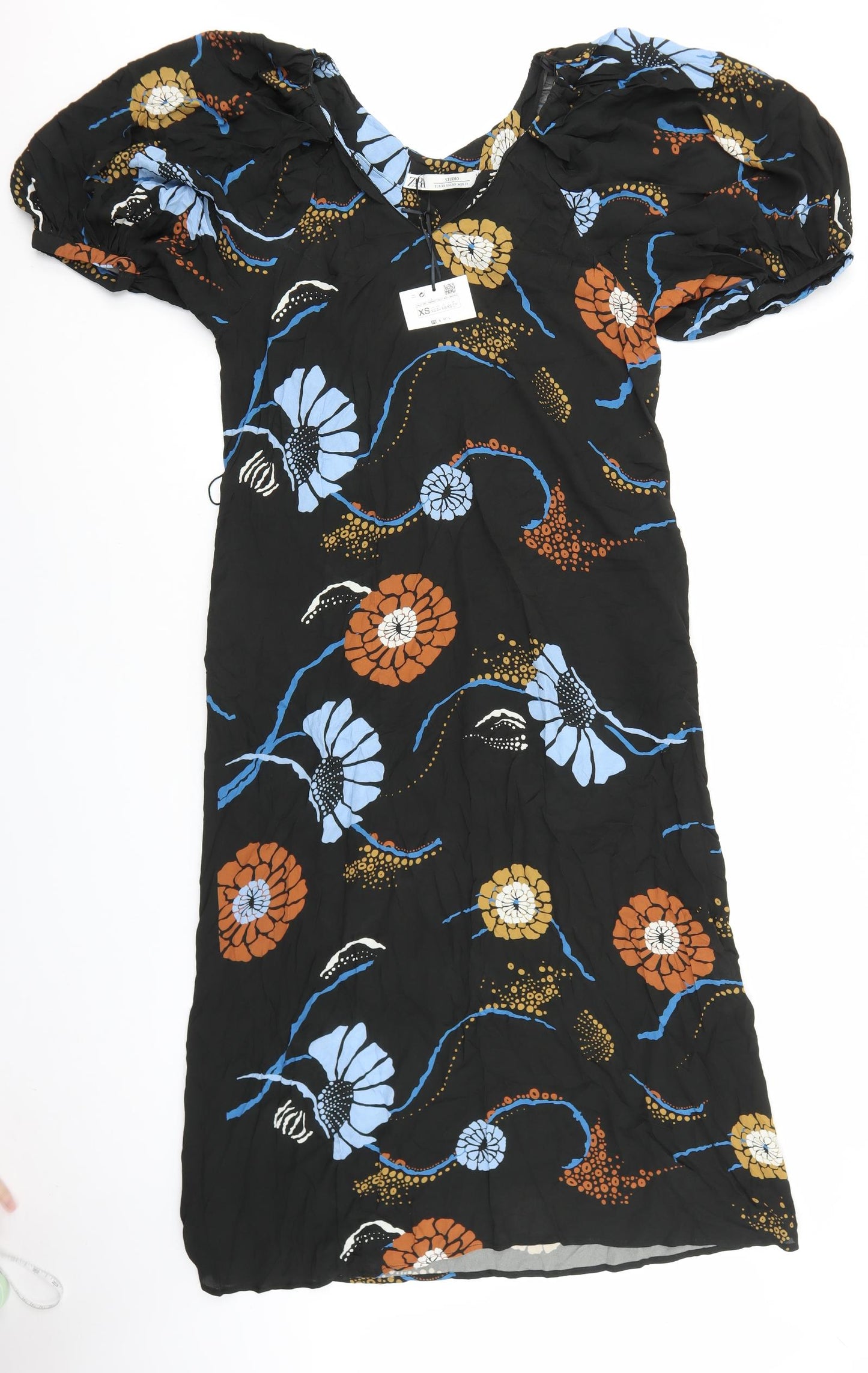 Zara Womens Multicoloured Floral Viscose Maxi Size XS Sweetheart Pullover