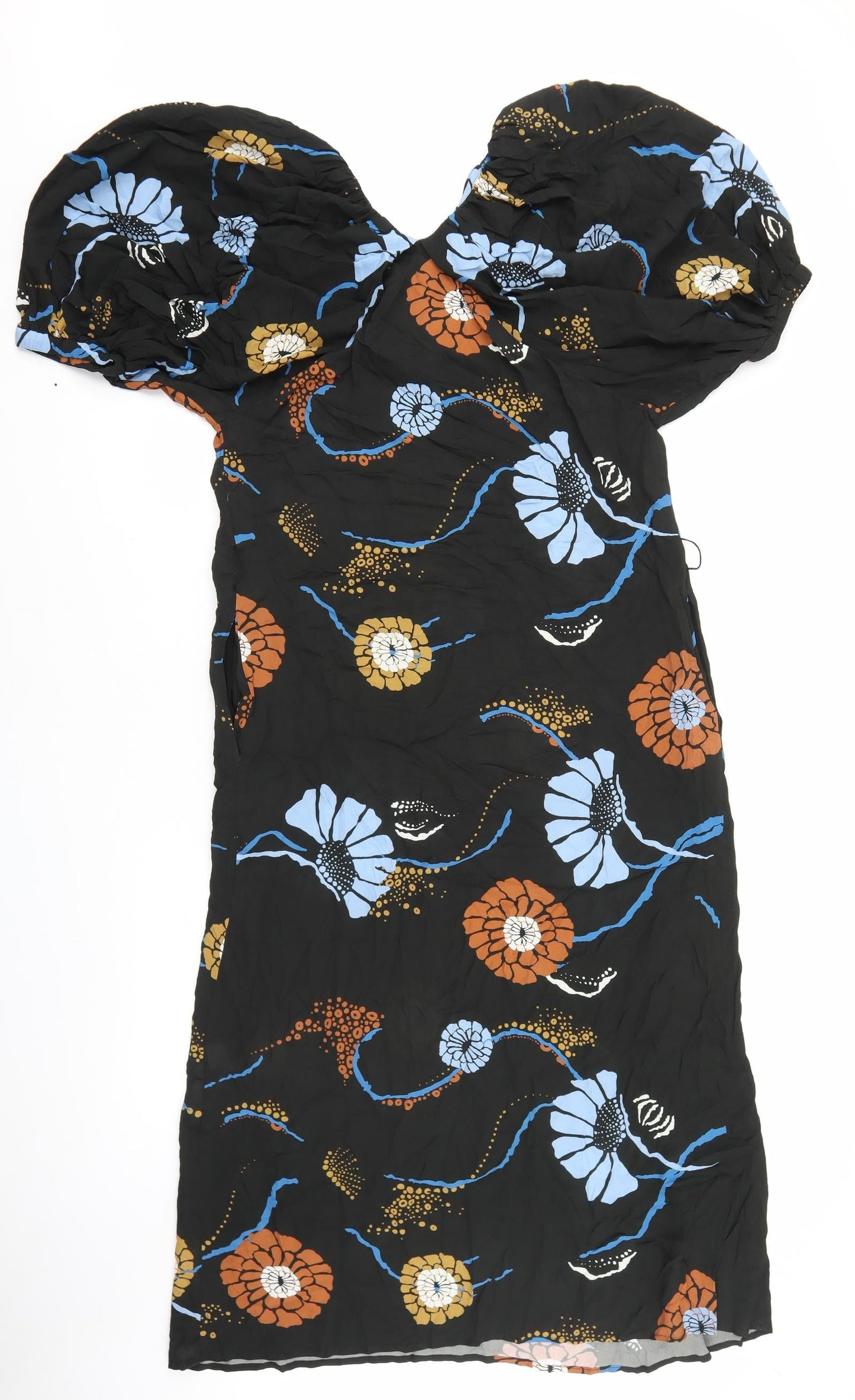 Zara Womens Multicoloured Floral Viscose Maxi Size XS Sweetheart Pullover