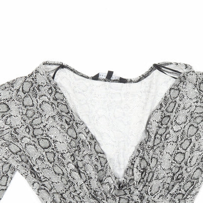 Peacocks Womens Multicoloured Geometric Viscose Basic Blouse Size 12 V-Neck - Snake Print