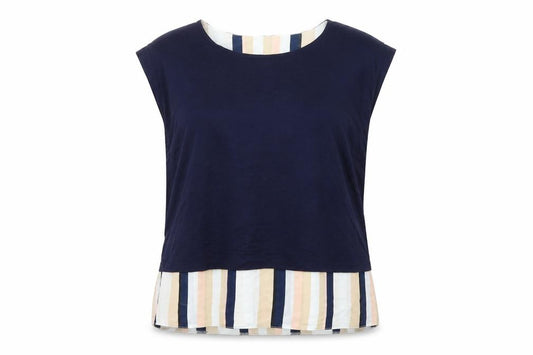 Wallis Womens Multicoloured Striped Viscose Basic T-Shirt Size 14 Boat Neck - Striped Chiffon