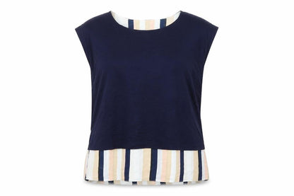 Wallis Womens Multicoloured Striped Viscose Basic T-Shirt Size 14 Boat Neck - Striped Chiffon