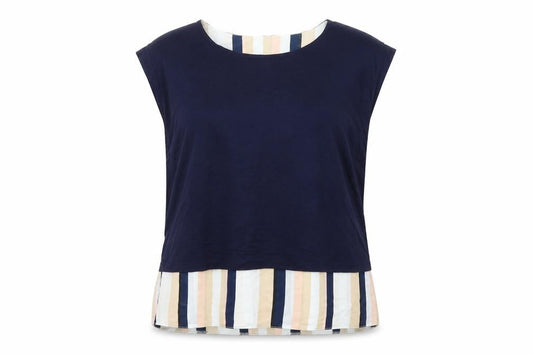 Wallis Womens Multicoloured Striped Viscose Basic T-Shirt Size 14 Boat Neck - Striped Chiffon