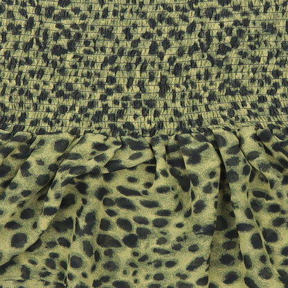 H&M Womens Multicoloured Animal Print Polyester Basic Blouse Size S Off the Shoulder