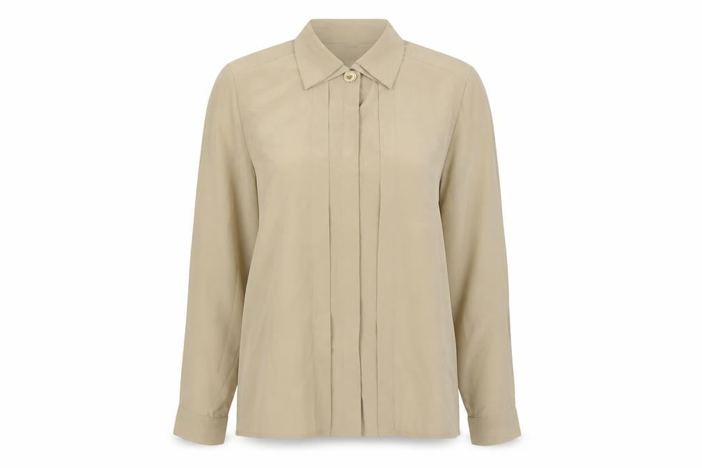 Lauren Lee Womens Gold Polyester Basic Blouse Size 12 Collared