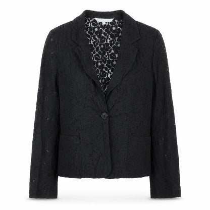 Red Herring Womens Black Floral Jacket Blazer Size 10 Button