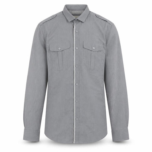 River Island Mens Grey Cotton Button-Up Size S Collared Button