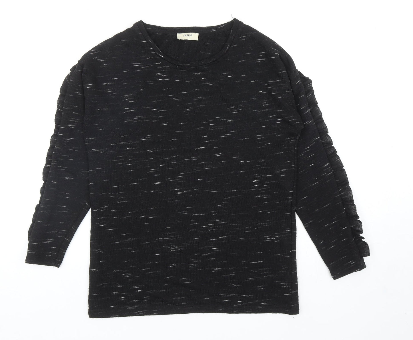 Papaya Womens Black Round Neck Viscose Pullover Jumper Size S