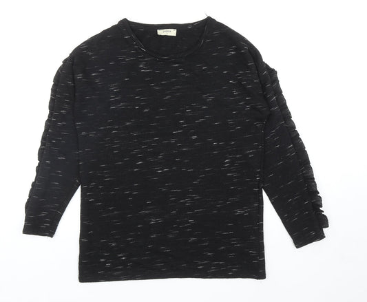 Papaya Womens Black Round Neck Viscose Pullover Jumper Size S