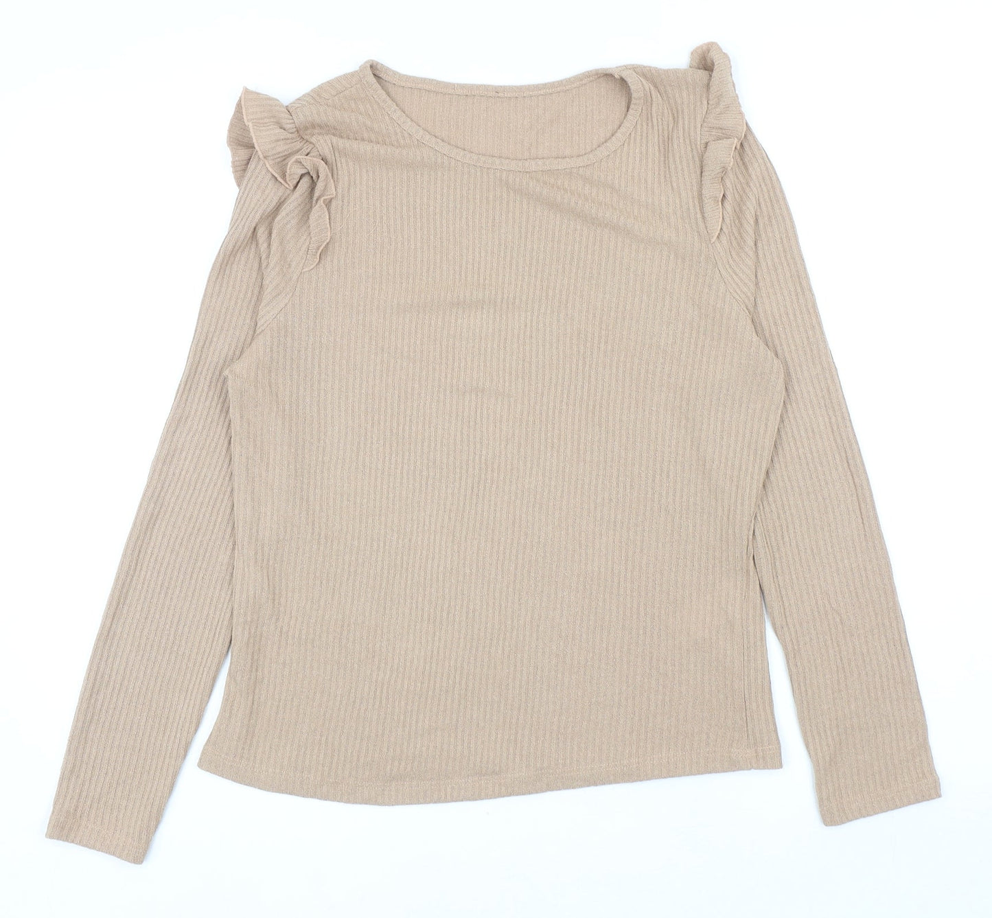 New Look Womens Beige Boat Neck Viscose Pullover Jumper Size 12