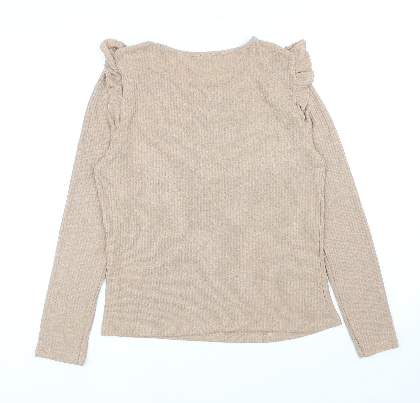 New Look Womens Beige Boat Neck Viscose Pullover Jumper Size 12