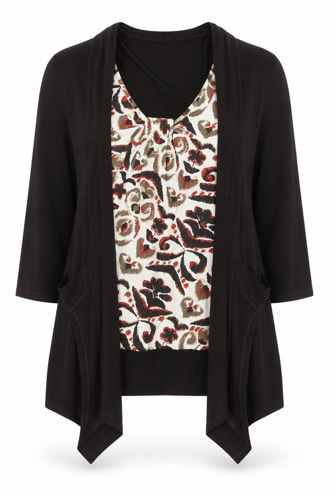 Matalan Womens Multicoloured Animal Print Viscose Basic Blouse Size 12 Scoop Neck
