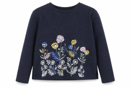 Marks and Spencer Womens Blue Floral Polyester Pullover Sweatshirt Size 10 Pullover