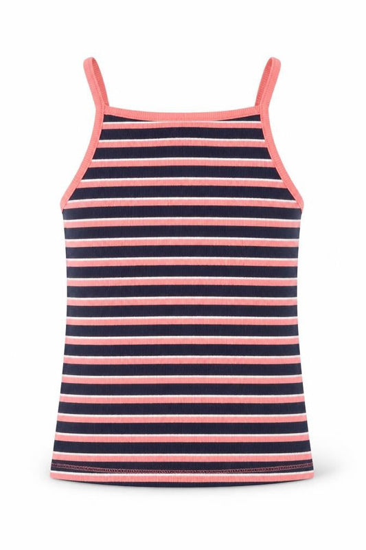 George Girls Multicoloured Striped Cotton Basic Tank Size 7-8 Years Square Neck Pullover