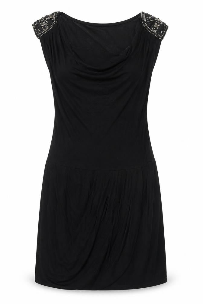 NEXT Womens Black Polyester A-Line Size 12 Cowl Neck Pullover