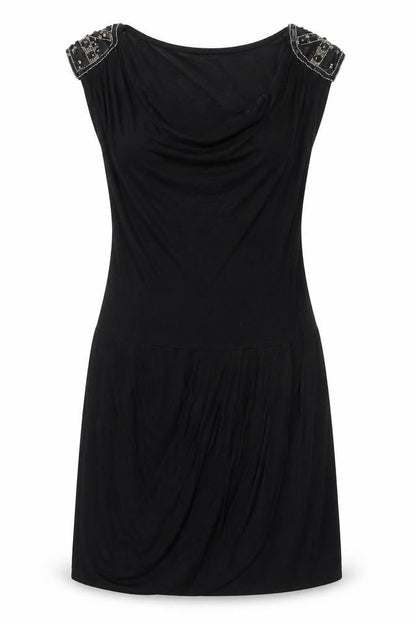 Next Womens Black Polyester A-Line Size 12 Cowl Neck Pullover