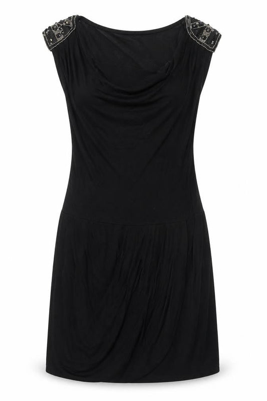 Next Womens Black Polyester A-Line Size 12 Cowl Neck Pullover