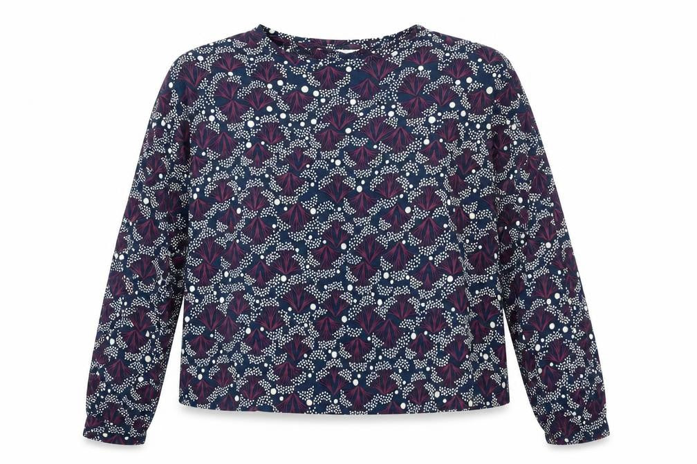 Primark Womens Blue Round Neck Geometric Polyester Pullover Jumper Size XL