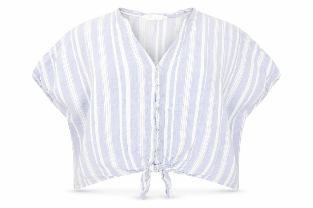 Primark Womens Black Striped Viscose Basic Button-Up Size 14 V-Neck