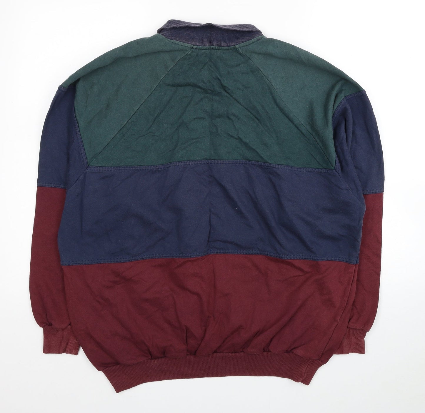 Marks and Spencer Mens Multicoloured Striped Cotton Pullover Sweatshirt Size L