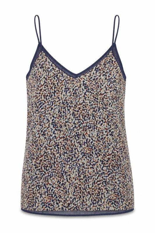 Zara Womens Multicoloured Geometric Polyester Camisole Tank Size S V-Neck