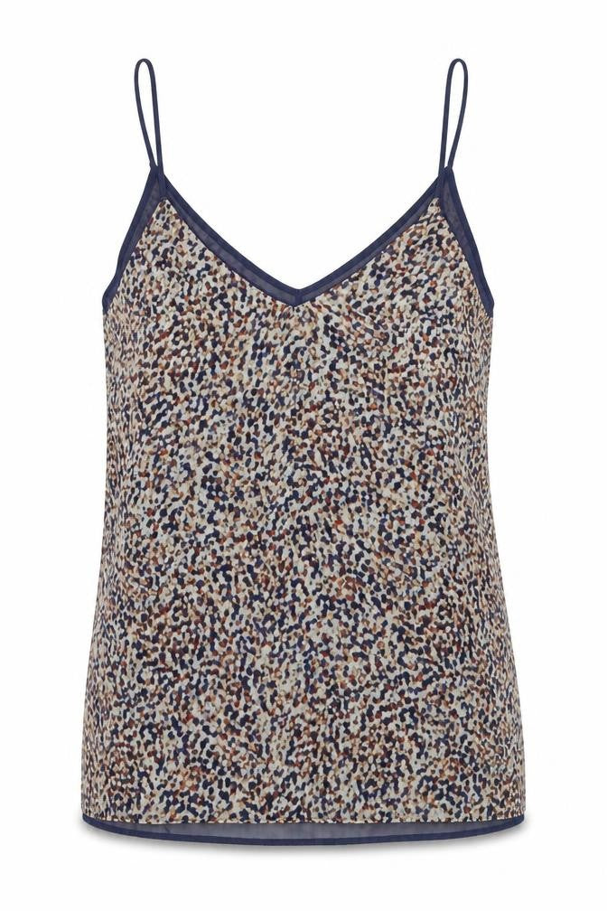 Zara Womens Multicoloured Geometric Polyester Camisole Tank Size S V-Neck