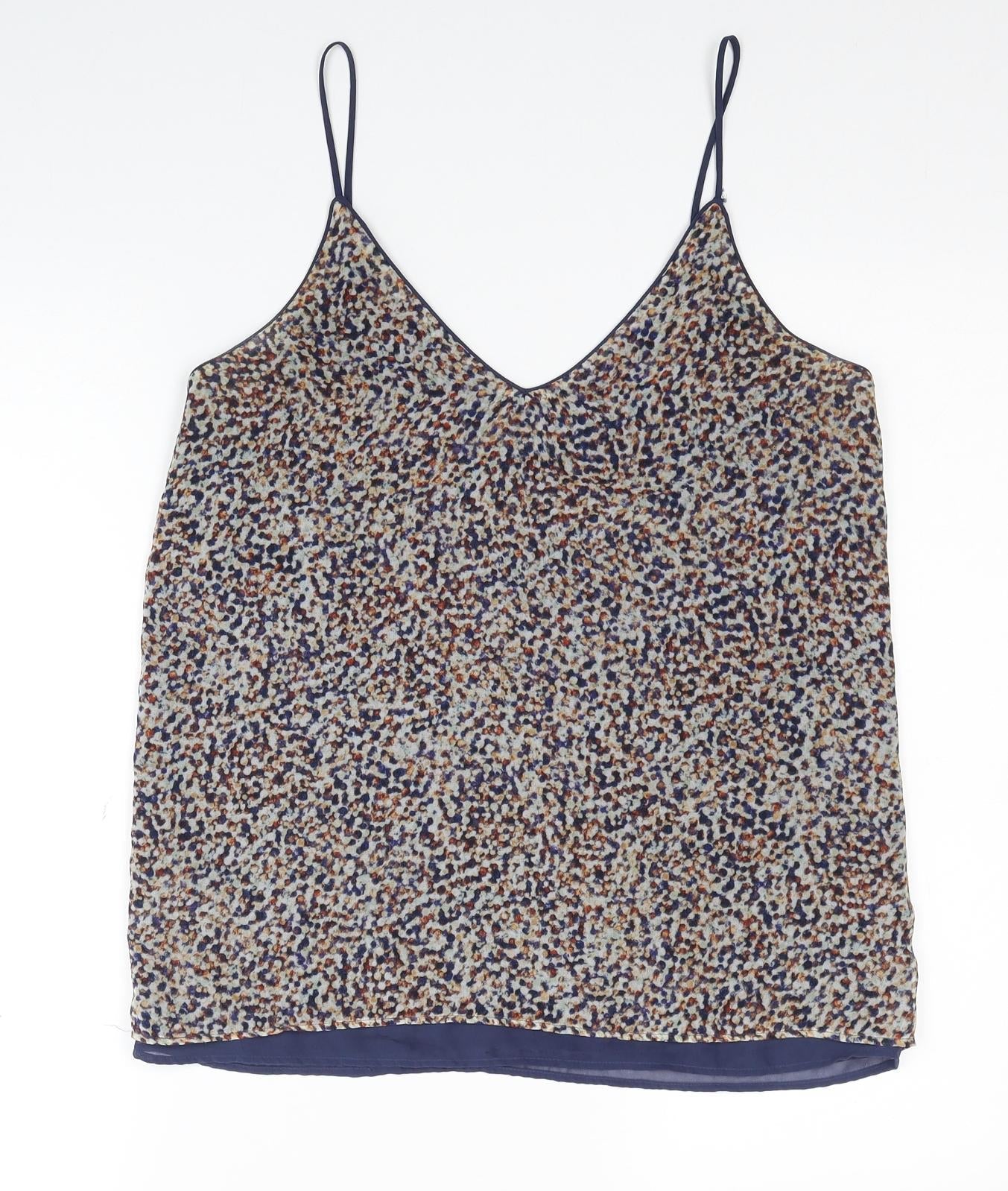 Zara Womens Multicoloured Geometric Polyester Camisole Tank Size S V-Neck