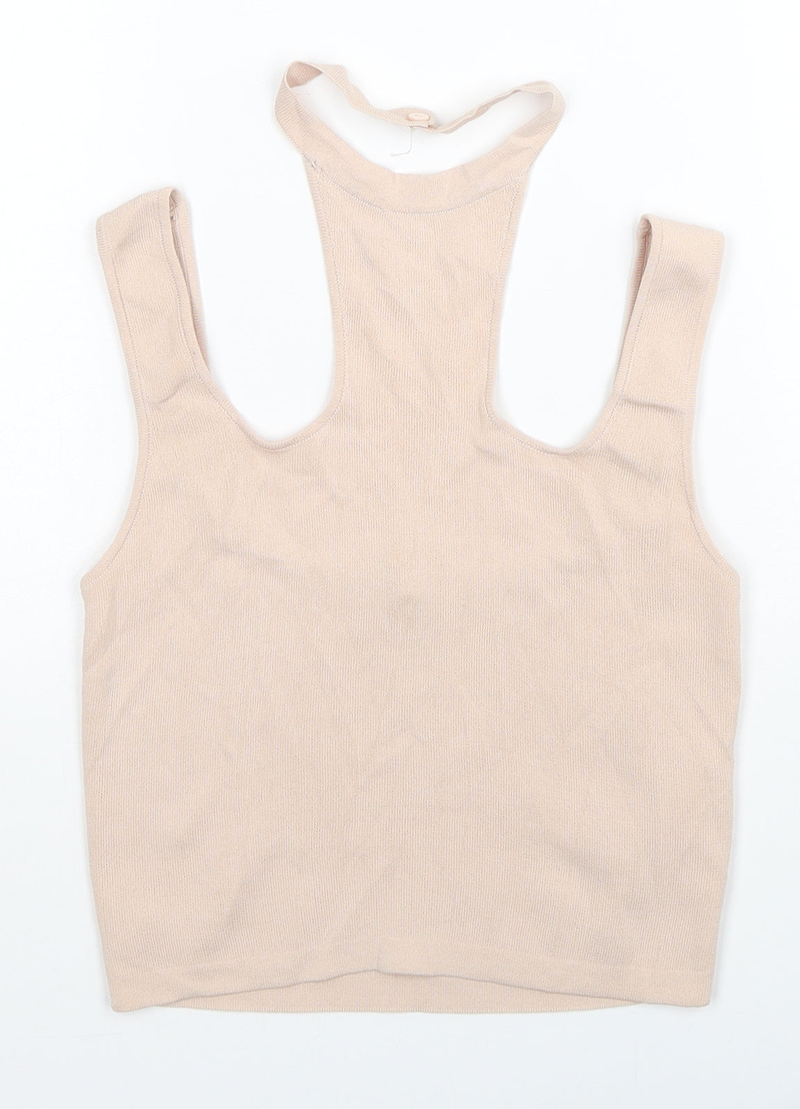 Zara Womens Beige Viscose Cropped Tank Size S Halter