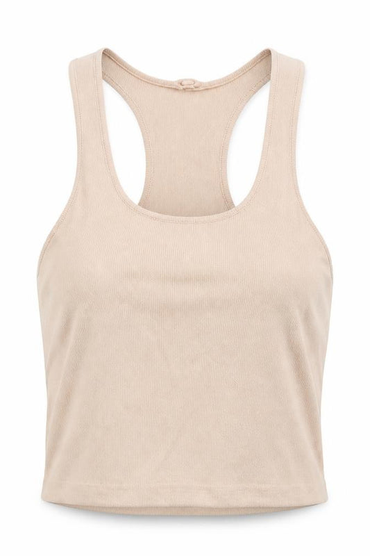 Zara Womens Beige Viscose Cropped Tank Size S Halter