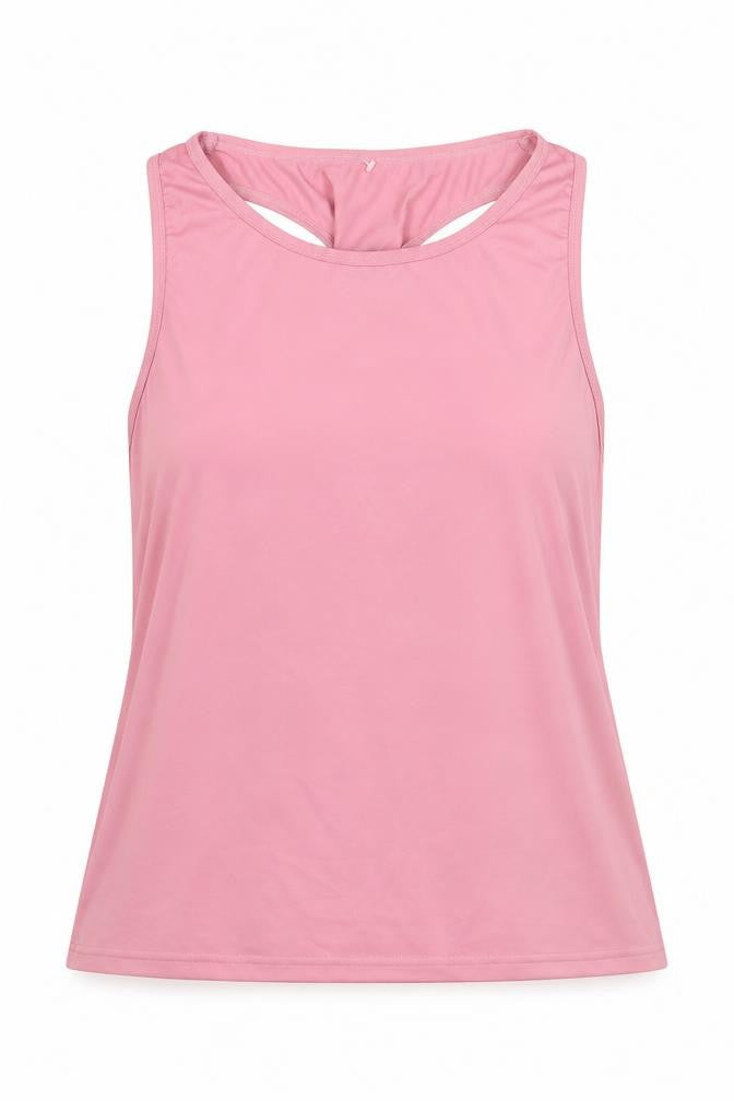 SheIn Womens Pink Polyester Basic Tank Size S Round Neck