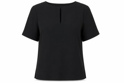 Marks & Spencer Womens Black Polyester Basic Blouse Size 6 Round Neck