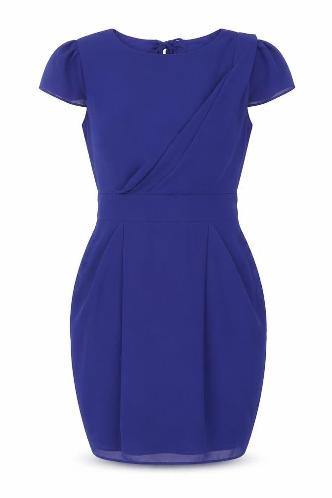 River Island Womens Blue Polyester Mini Size 10 Round Neck Zip