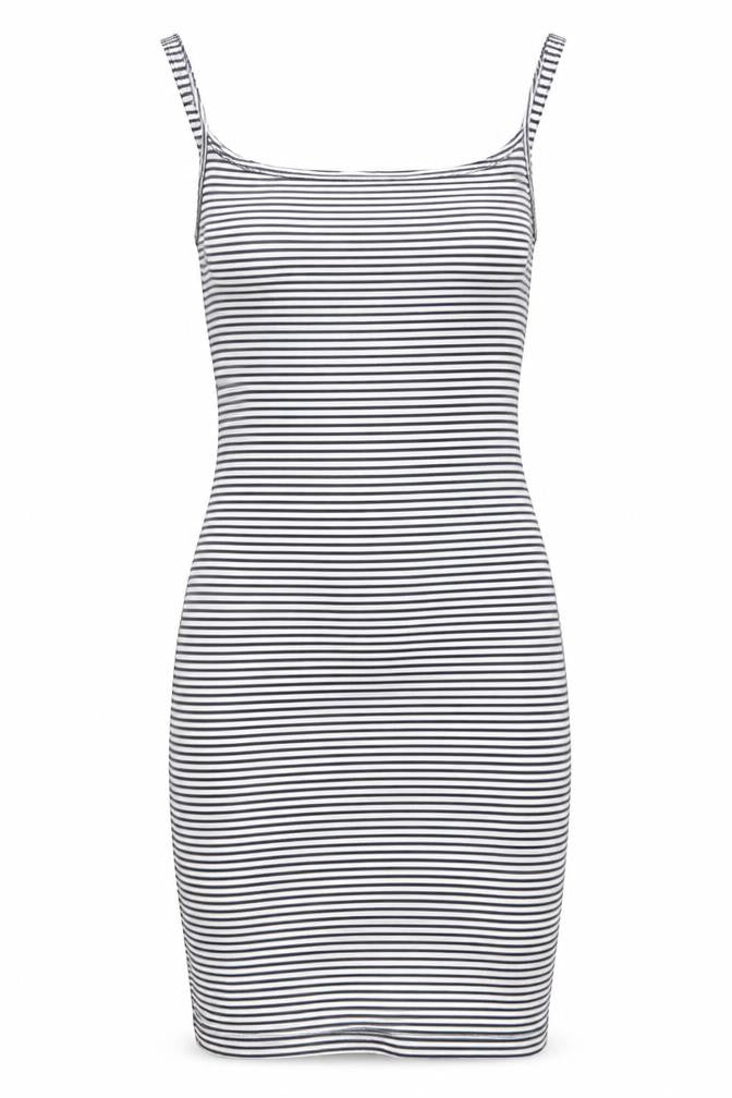 Zara Womens Multicoloured Striped Polyester Bodycon Size M Square Neck Pullover