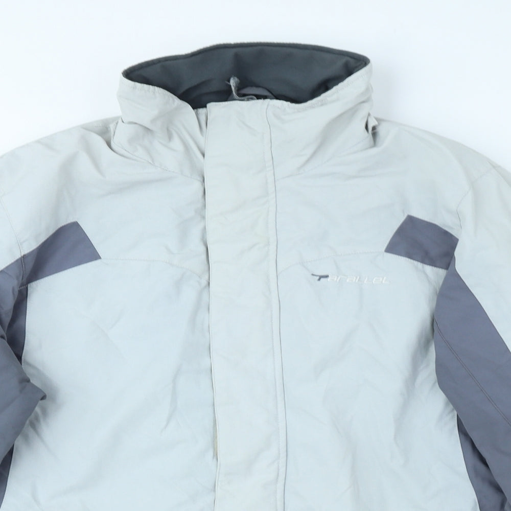 Parallel Mens Grey Rain Coat Coat Size S Zip