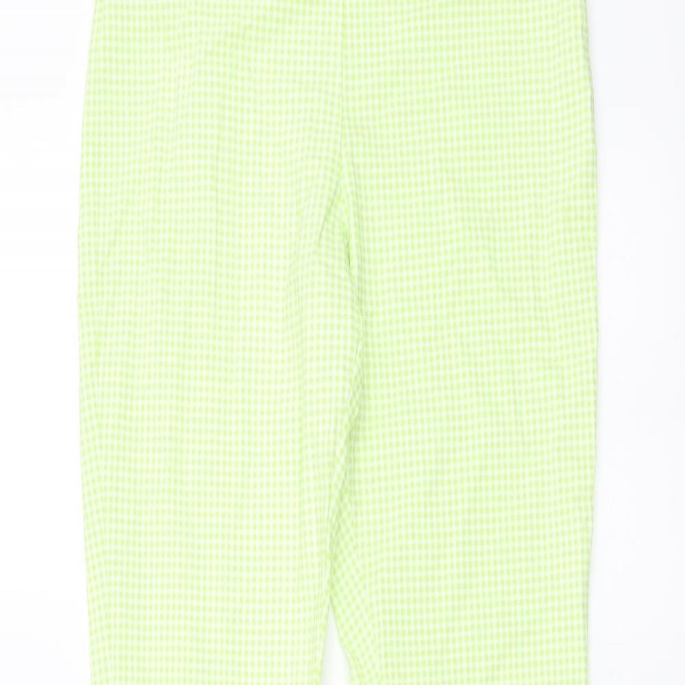 Primark Womens Green Check Viscose Sweatpants Trousers Size 10 L32 in Regular Zip