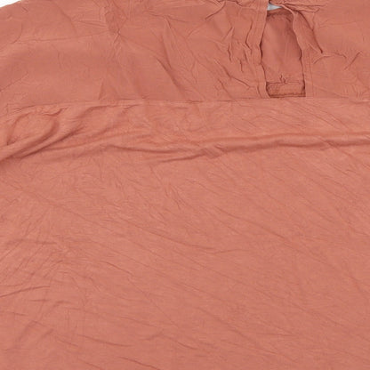 Next Womens Brown Viscose Basic Blouse Size 14 Round Neck