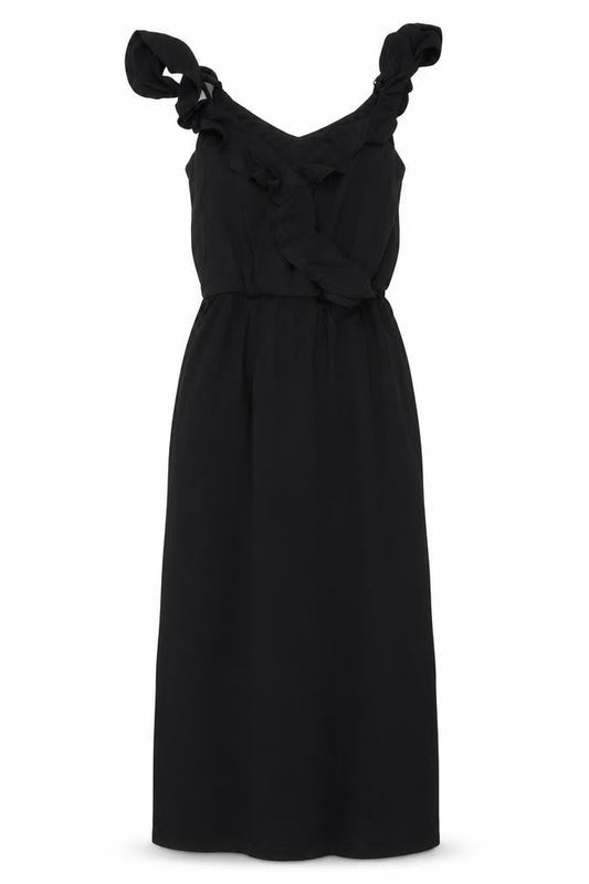 Oasis Womens Black Polyester Tank Dress Size XS V-Neck Pullover