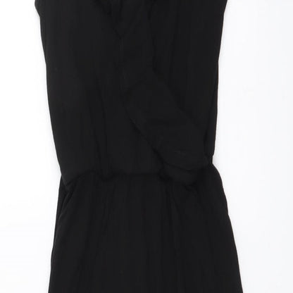 Oasis Womens Black Polyester Tank Dress Size XS V-Neck Pullover