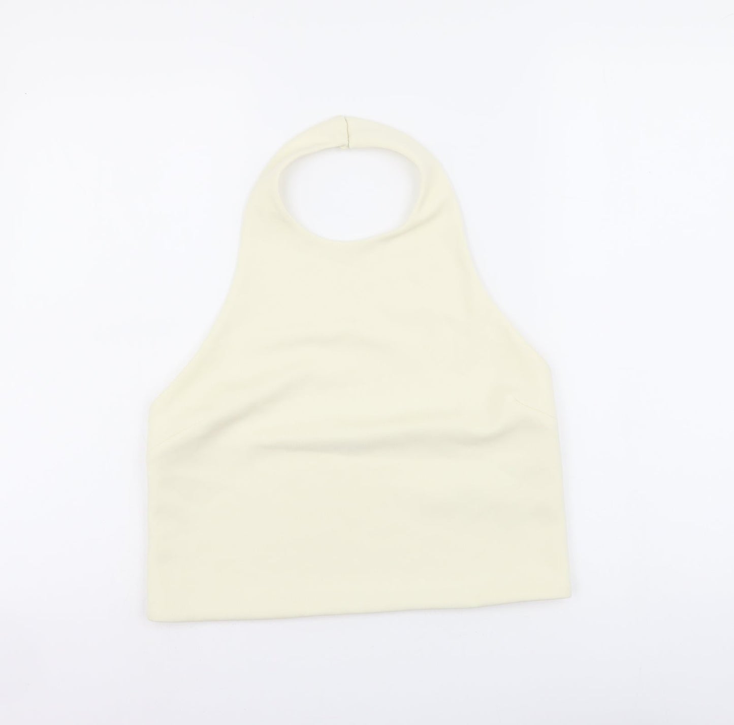 Zara Womens Ivory Polyester Cropped Tank Size M Halter