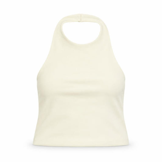 Zara Womens Ivory Polyester Cropped Tank Size M Halter