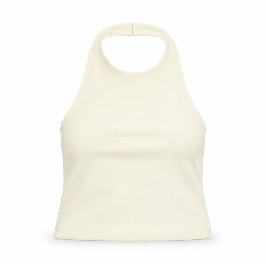 Zara Womens Ivory Polyester Cropped Tank Size M Halter