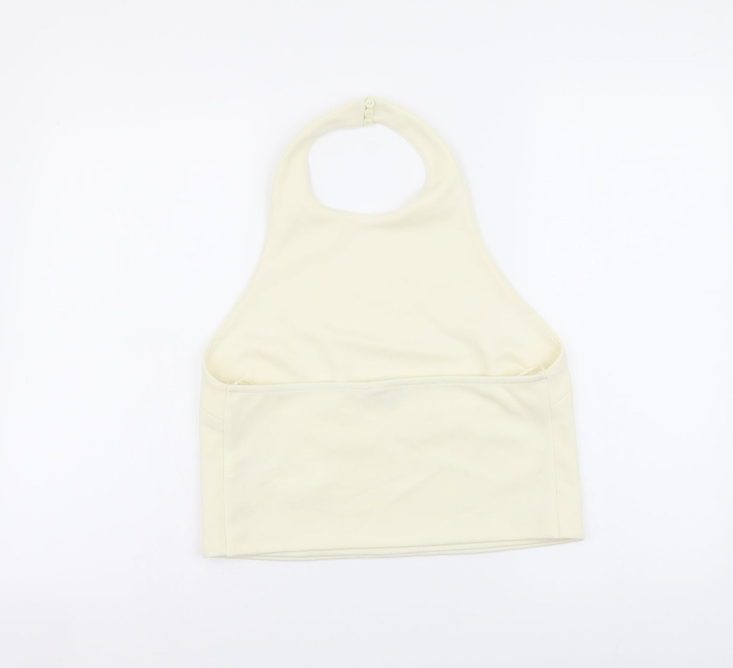 Zara Womens Ivory Polyester Cropped Tank Size M Halter