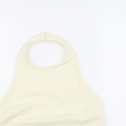 Zara Womens Ivory Polyester Cropped Tank Size M Halter
