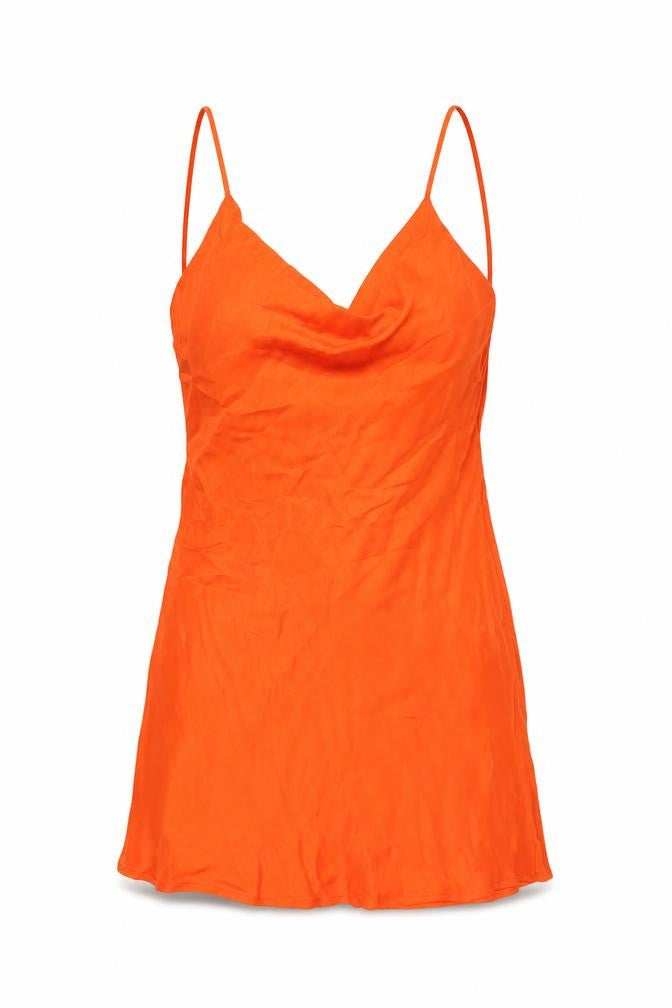 Zara Womens Orange Polyester Mini Size XS Cowl Neck Zip
