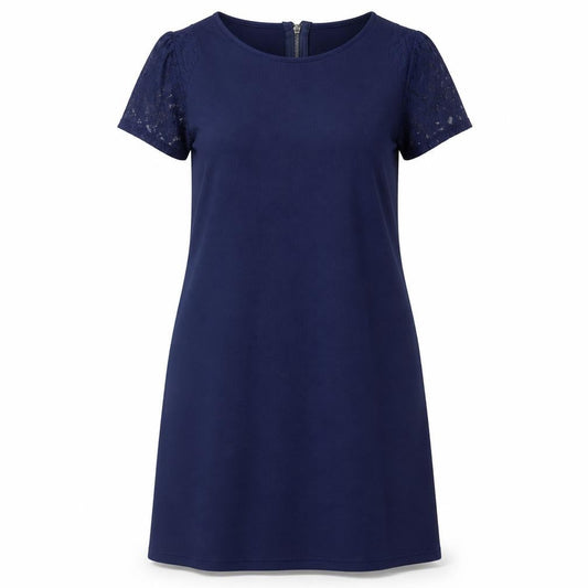 Original Womens Blue Polyester A-Line Size 14 Round Neck Zip