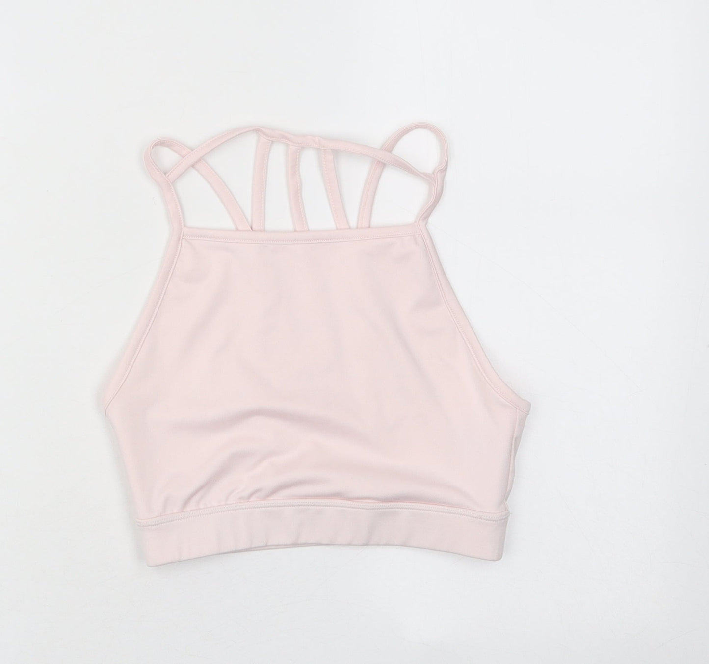 South Beach Womens Pink Polyester Cropped Tank Size 8 Square Neck Pullover